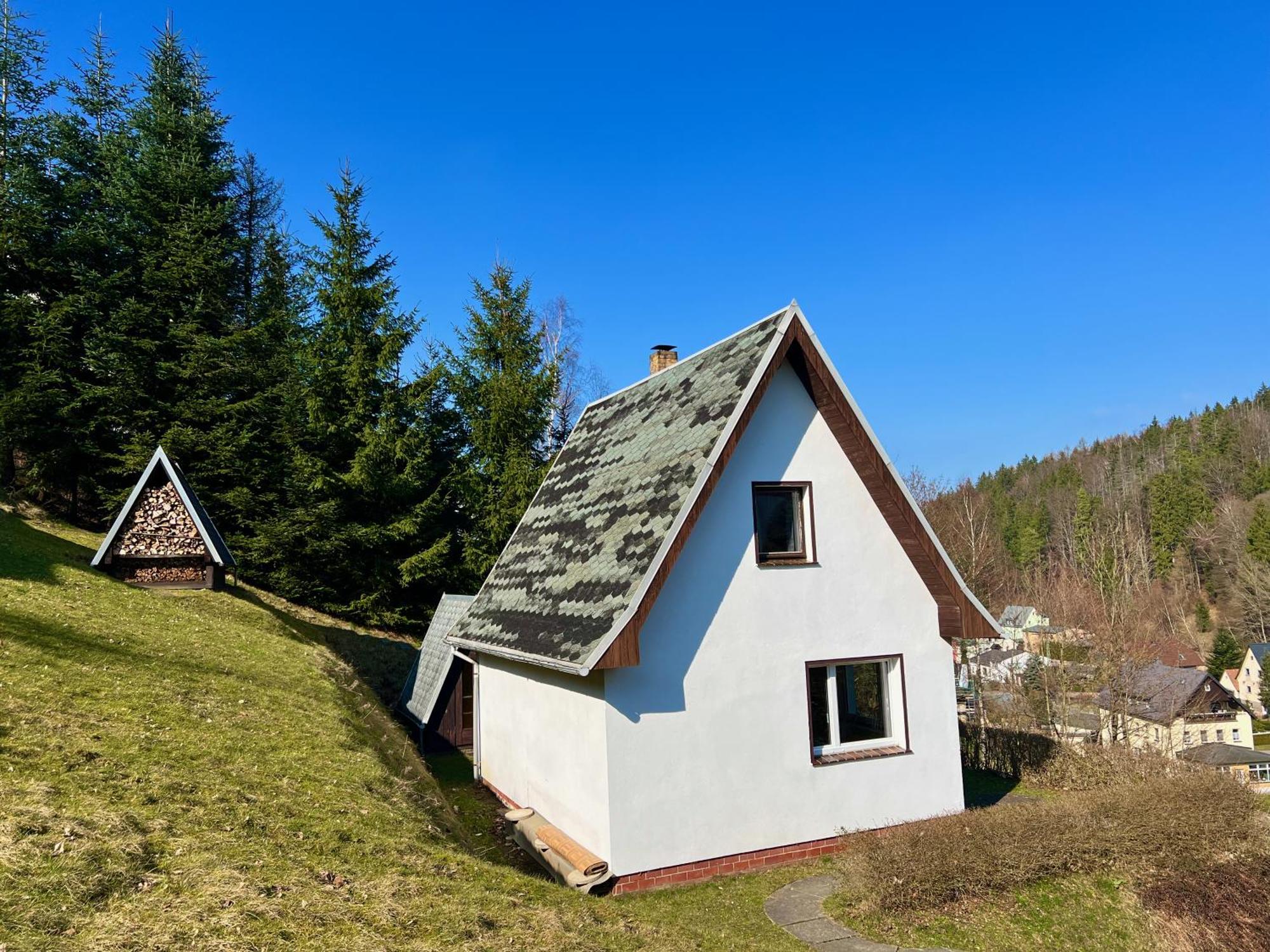 Urige Berghuette Mit Kamin Und Sauna Im Erzgebirge Nahe Schwarzwassertal Pobershau Exterior photo
